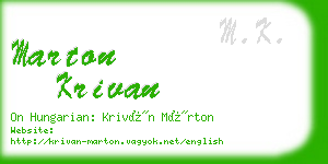 marton krivan business card